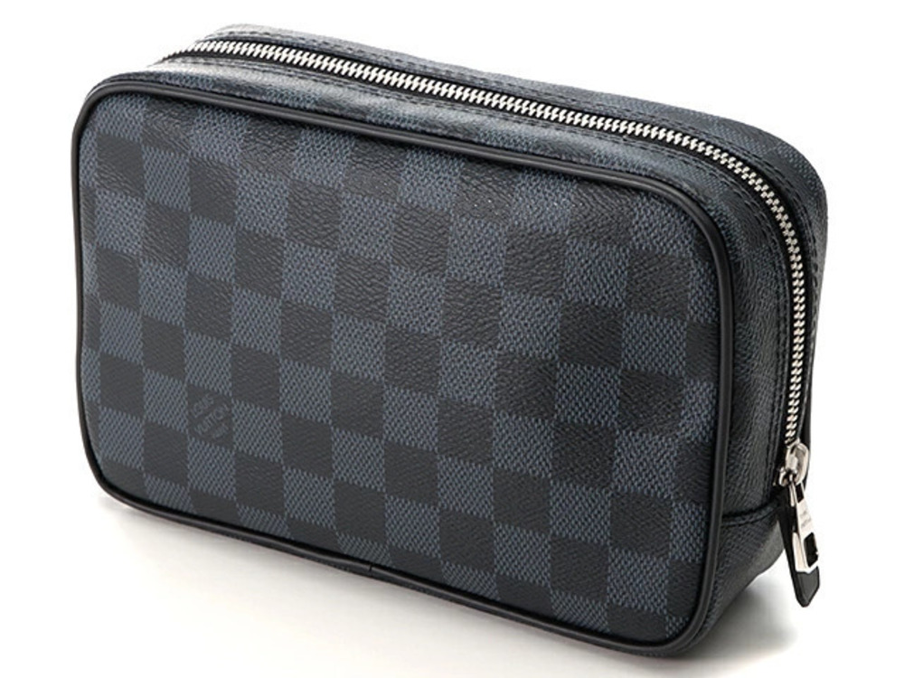 LOUIS VUITTON Trousse Toilette Pouch Clutch Shoulder Bag Damier Cobalt Blue - Picture 2 of 9